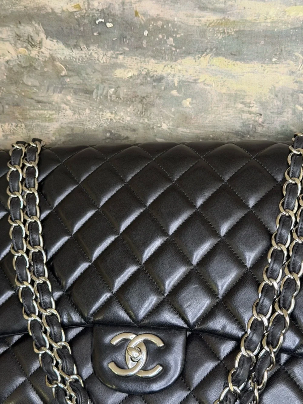 CHANEL MAXI Shoulder Bag with SILVER HARDWARE - Picture 5 of 14